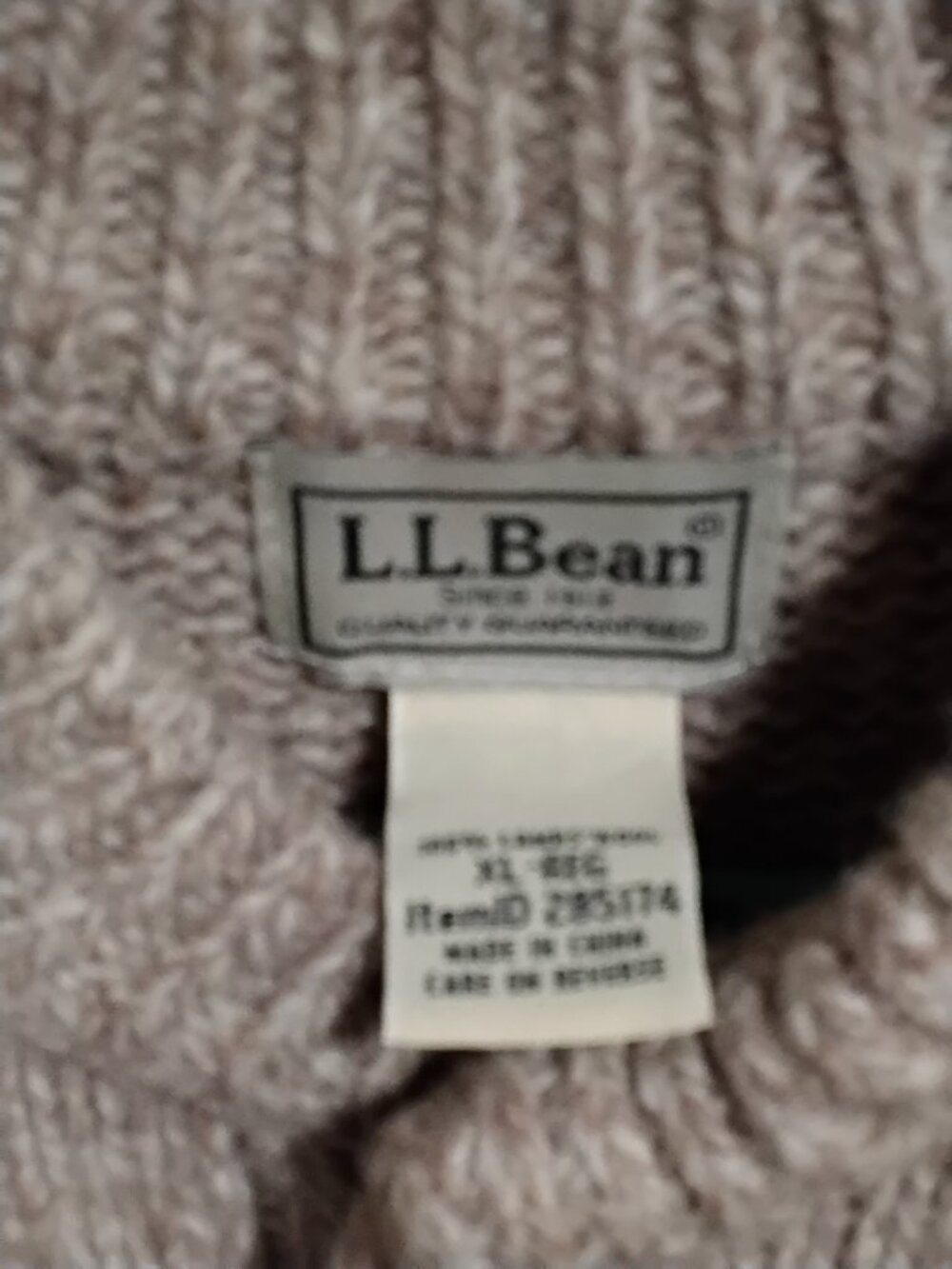 Vintage L.L. Bean Classic Ragg Wool Henley Sweater Mens XL Regular Oatmeal Marle - Picture 3 of 5